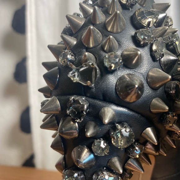 2010 Sam Edelman Spike Lorissa Leather Heels Pumps Peep toe - Picture 6 of 7